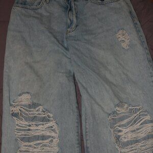 Ripped Wide Leg Jeans